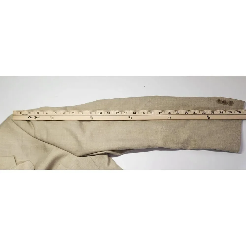 Alan Flusser Mens‎ Size 48L Beige/Tan Polyester/Viscose Blazer